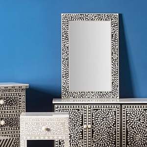 Miroir mural artisanal Art Déco en incrustation d'os, luxueux, écologique, fait main, léger, facile à installer, pour anniversaire - Product Image 5