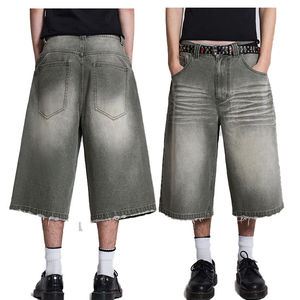 Short en jean personnalisé 100% en coton vieilli pour hommes vert menthe coupe baggy short en jean droit à séchage rapide vente en gros - Product Image 4