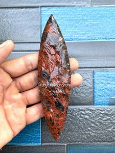 Pierre de marquise en obsidienne acajou de 3 à 6,5 pouces, pièce de cristal taillée à la main, pierre précieuse rouge et noire pour collectionneurs - Product Image 6