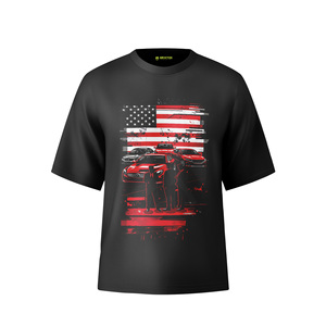 Camiseta de goteo unisex personalizada de gran tamaño 100% algodón verano media manga cuello redondo suelta ajuste gráfico camiseta para parejas al por mayor - Product Image 1