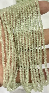 Natural Faceted Green Amethyst Rondelle Beads Approx. 4mm Size 14 Inches Strand Cut Quartz Gemstone Beads - Product Image 4