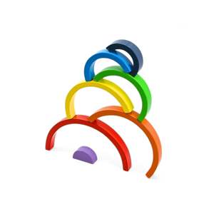 Montessori-Inspired <b>Wooden</b> <b>Rainbow</b> Stacking Toy Educational Sorting Nesting & Stacking Play - Product Image 2