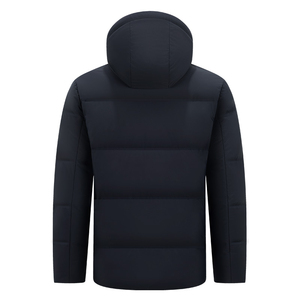 เสื้อโค้ทกาแฟอย่างเป็นทางการของผู้ชายขนเป็ด95% หนังแท้กันน้ำอบอุ่นมีกระดุมปกเสื้อมีฮู้ดตกแต่ง - Product Image 3