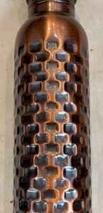 Botella de Agua de Cobre |   100% Cobre |   A prueba de fugas |   Artesanía MS |   Forma Redonda |   Imitación Antigua - Product Image 3