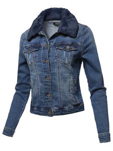 La chaqueta vaquera larga más vendida para mujer, tela de algodón de talla grande, último diseño personalizado, cierre de botón de invierno de camuflaje - Product Image 3