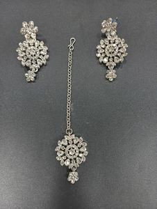 Ensemble de colliers Mett Antique Mina en argent de style Bollywood exclusif - Product Image 3