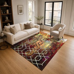 <b>RUGS</b> DEPOT LXDP-0330 Wholesale Red Burgundy Minimalist Designer Digital Printed Machine Washable Chenille Area <b>Rug</b> <b>Non</b> <b>Slip</b> - Product Image 2