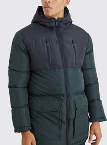 Chaqueta Acolchada Informal Personalizada de Lona Delgada para Hombre, Estilo Urbano, Secado Rápido, Cuello Alto, Logotipo Frontal, Invierno 2025 - Product Image 3