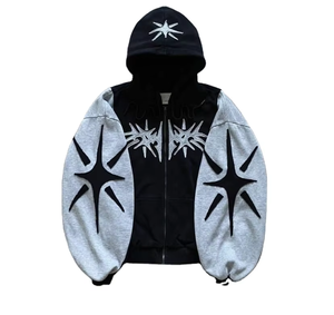 Sudadera con Capucha para Hombre, Personalizada, de Algodón, al por Mayor, sin Cordones, con Estampado Gráfico, Gruesa, Desgastada, con Parches, al Mejor Precio - Product Image 1