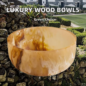 Bol à salade traditionnel de luxe en bois écologique poli pour la maison et les restaurants, fait à la main avec un design de couleur personnalisable - Product Image 3