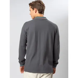 Italy <b>Long</b> <b>Sleeve</b> Personalized <b>Polo</b> <b>Shirts</b> Customizable Promotional Merchandise - Product Image 4