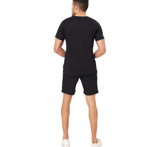 Ensemble de 2 pièces pour homme : T-shirt et short en coton 100% lavé, coupe oversize, style décontracté, vente en gros - Product Image 2