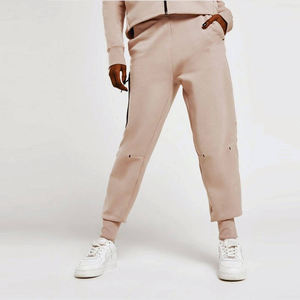 Conjunto deportivo de dos piezas para mujer, color beige arena, chaqueta con cremallera y pantalones jogger, ropa deportiva atlética para entrenamiento, atuendo informal. - Product Image 2