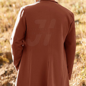 Manteau long chaud pour homme avec lignes épurées et coupe structurée, avec poignets réglables et ourlet inférieur droit - Product Image 6