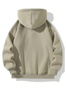 Sudadera con capucha de algodón polar de alta calidad para hombre, con media cremallera, transpirable, ecológica, tallas grandes, estilo urbano, color liso, personalizable. - Product Image 2