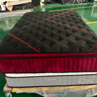 Schwarz-Rote 12/14 Zoll King Queen Doppel-Fünf-Sterne-Hotel Komfort Taschenfederkern Umweltfreundliche Hybrid-Matratze mit Gel-Memoryschaum