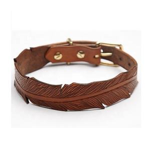 Colliers de chien personnalisés en cuir usiné à la main Collier de chien en cuir fait main de concepteur Fournitures pour animaux de compagnie - Product Image 2