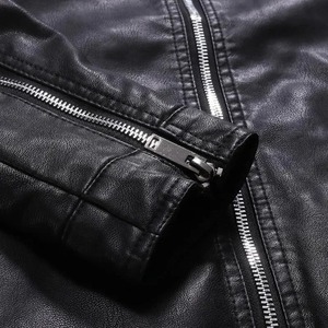 Veste en similicuir pour homme Vestes de moto pour homme Vêtements d'extérieur noirs Manteaux pour homme en imitation cuir de marque pour homme - Product Image 5
