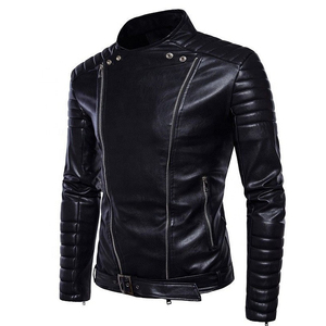Mode hommes en cuir véritable Biker Racer veste hiver imperméable coupe-vent respirant Logo personnalisé - Product Image 1