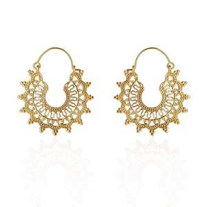 ต่างหูทองเหลืองต่างหูดีไซน์คลาสสิกสำหรับผู้หญิง - Product Image 4