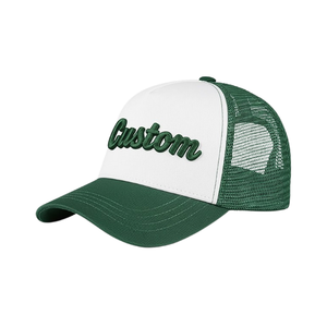 Gorra trucker de 5 paneles con estructura de espuma de dos tonos, visera curva, logotipo personalizado, gorras deportivas en blanco para hombres y mujeres, gorra para correr y golf. - Product Image 5