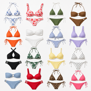 Ensemble de bikini personnalisé pour femmes, maillot de bain 2 pièces, bikini triangle à bretelles, taille haute, séchage rapide, service OEM - Product Image 1