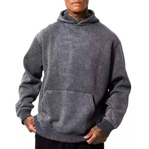 Sudadera con capucha de peso pesado para hombre con diseño OEM 480 GSM Sudadera con capucha de gran tamaño bordada en blanco Técnica teñida con lazo - Product Image 1