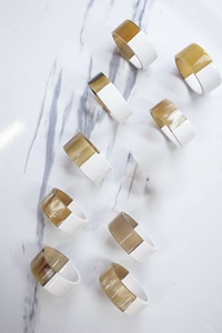 Servilleteros de Cuerno de Búfalo, Porta Servilletas Redondos para Hoteles de Lujo, Restaurantes y Mesas de Boda, Alta Calidad - Product Image 2