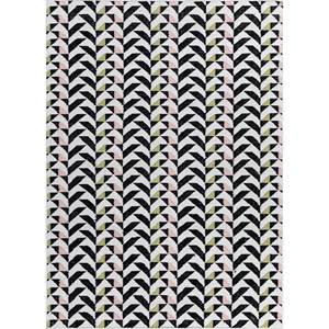 Tapis en laine tissée plate Alhambra gris et noir, motif géométrique abstrait, pour la maison, tapis en jute pour couloir, chambre, rectangulaire, rayé - ADWP-13073 - Product Image 1