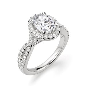 Oval Cut Halo Engagement <b>Ring</b> for Women in Rose Gold & 925 Silver Cute Style - Product Image 5