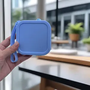 Bán buôn Chất lượng cao Silicone Coin Purse Pouch biểu tượng tùy chỉnh đồng xu vuông PURSE nhỏ Keychain Coin Purse với dây kéo