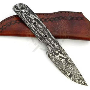 Kit de fabrication de couteaux de camping et de chasse à lame fixe en acier damas, fait à la main, entièrement personnalisé, OEM - Product Image 2