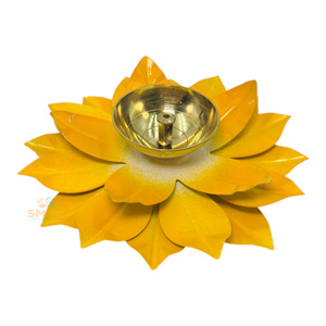 Iron Lotus Diya Welded Home Decoration Tableware with Religious & Modern Themes From Rajasthan - Product Image 4