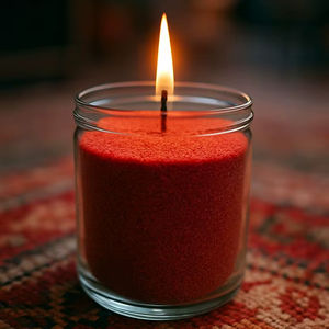 <b>Red</b> Granulated Sand Wax <b>Candle</b> Glass Jar Home Decor Wedding Scented Aromatherapy Smokeless Aesthetic Decorative Festive Supplies - Product Image 1