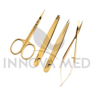 Ciseaux et pinces de coupe de façonnage des sourcils et des cils de précision en acier inoxydable de 5 pouces Ciseaux à ressort de meilleure qualité - Product Image 4