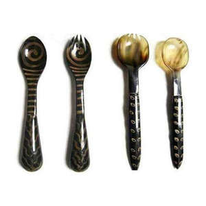 Cuillères au design fini royal, fourchettes, couverts en corne, ensemble de vaisselle, meilleurs couverts, vaisselle, conception de finition personnalisée disponible - Product Image 1