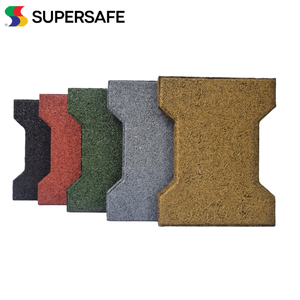 Malaysia Supersafe Minimal Footfall Noise Rubber Equine T-Bone Dogbone Pavers para yardas Golf Cart Path Espesor de tamaño personalizado - Product Image 4