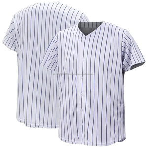 Venta al por mayor de alta calidad de la juventud Jersey de béisbol óptimo Softball OEM diseño de rayas de poliéster ropa deportiva de talla grande adultos - Product Image 4