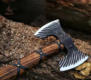 Customized Viking <b>Axe</b> Dual-Headed Industrial Grade Carbon Steel with Wooden <b>Handle</b> for Outdoor Camping & DIY Wood Cutting Sale - Product Image 5