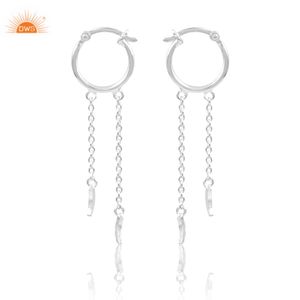 Haute qualité 925 chaîne en argent Sterling balancent boucle d'oreille Collection de bijoux éthiques pour les femmes fabricant de bijoux personnalisés - Product Image 1