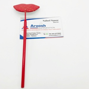 Espejo labial de acero inoxidable sostenible al por mayor en color rojo para inspecciones de extensiones de pestañas de belleza con punta puntiaguda - Product Image 3