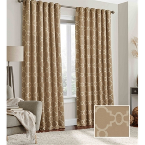 Cortina térmica opaca Eclipse Taupe Trellis de 52 pulgadas. Ancho x 95 pulgadas Cortinas y Cenefas Marrones Elegantes Estilo L - Product Image 1