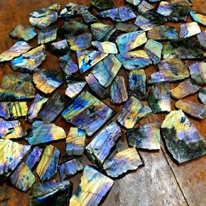 Losa de labradorita púrpura, rebanada de cristal Flash de espectro completo, cristal curativo Natural de Madagascar, lote de piedras preciosas sueltas - Product Image 1