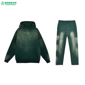 ชุดเซ็ตเสื้อฮู้ดดี้และกางเกงขายาวย้อมสีม่วงแบบยูนิเซ็กซ์ แขนยาว สีไล่ระดับ ผ้าฝ้าย ชุดลำลองสำหรับผู้ใหญ่ ฤดูใบไม้ร่วง - Product Image 4