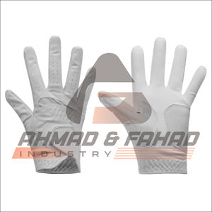 Ahmad & Fahad Ind White Color Golf Glove <b>S</b>,M,L,XL All sizes are available <b>Black</b> Piping Made In Pakistan - Product Image 4