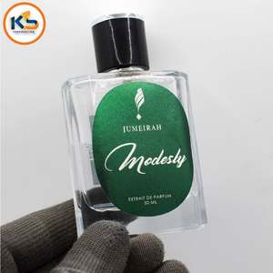 Étiquettes de parfum personnalisées en vinyle gaufré argenté chromé |   Autocollants d'emballage cosmétique de luxe mats imperméables aux UV - Product Image 6