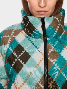 Chaqueta Deportiva Acolchada para Exteriores Ayat |   Estampado Acolchado de Argyle/Tartán para Mujer |   Cuello alto, cierre de cremallera |   Mezcla de Poliamida - Product Image 4