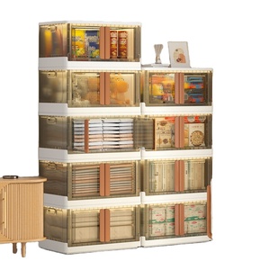 Đóng Mở Nhựa Lưu Trữ Bin Cổ Điển Có Thể Gập Lại Đứng Tủ Quần Áo Tổ Chức Tủ Cho Phòng Tắm Tủ Quần Áo Nhà Bếp Phòng Khách - Product Image 1