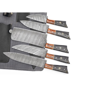 Jexmoo Lot de 5 couteaux de chef professionnels en acier damas personnalisés faits à la main manche en bois couteaux de cuisine ambidextres lavables au lave-vaisselle - Product Image 3