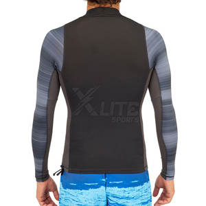 Haut de performance sportif respirant à séchage rapide conçu pour les hommes, manches longues, rashguard MMA, matière Spandex/Polyester pour le fitness - Product Image 2